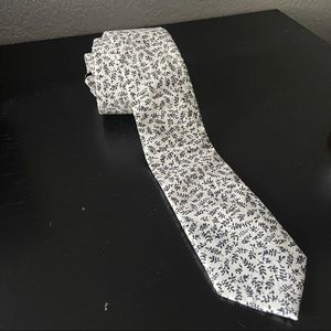 J. Crew Floral tie, creme and dark brown